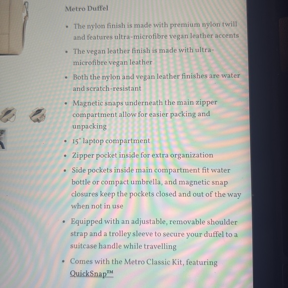 MONOS Metro Duffel Ivory - Picture 10 of 16